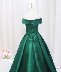 A-line Green Satin Sweetheart Corset Formal Dress, Green Long Evening Dress Corset Prom Dress outfits, Bridesmaid Dress Fall