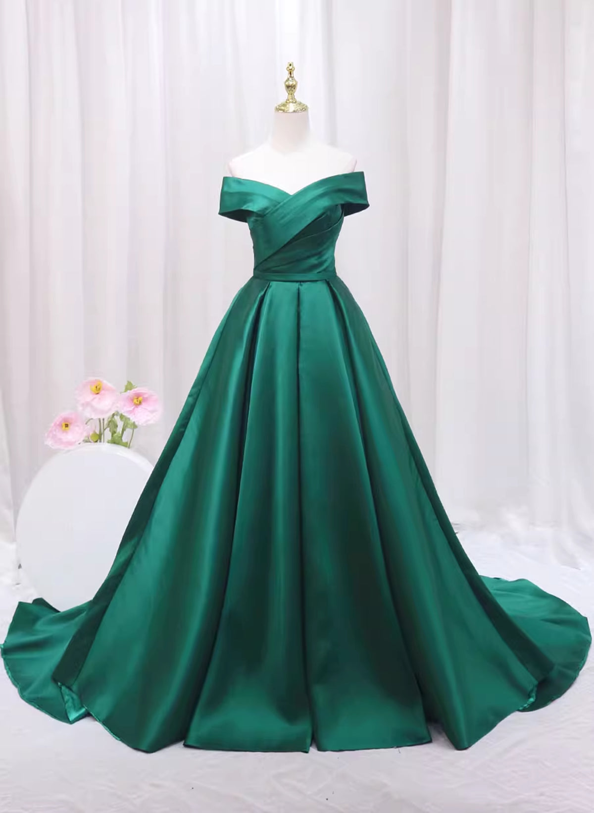 A-line Green Satin Sweetheart Corset Formal Dress, Green Long Evening Dress Corset Prom Dress outfits, Bridesmaids Dresses Fall