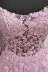 A Line Lavender Lace Long Corset Prom Dress, Lilac Lace Corset Formal Dress, Lavender Evening Dress outfit, Wedding Color Schemes