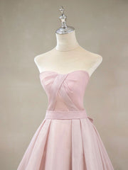 A Line Pink Long Corset Prom Dresses, Corset Formal Pink Corset Bridesmaid Dresses outfit, Bridesmaid Dress Color Palettes