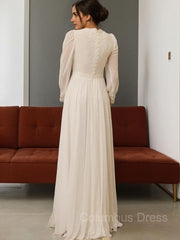 A-Line/Princess Jewel Floor-Length Chiffon Corset Wedding Dresses outfit, Wedding Dress Outlet