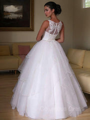 A-Line/Princess Jewel Floor-Length Organza Corset Wedding Dresses With Beading outfit, Wedding Dress Designs