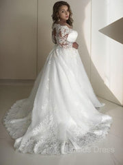 A-Line/Princess Off-the-Shoulder Court Train Tulle Corset Wedding Dresses With Belt/Sash outfits, Wedding Dresses Design