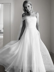 A-Line/Princess One-Shoulder Court Train Organza Corset Wedding Dresses outfit, Wedding Dresses Website