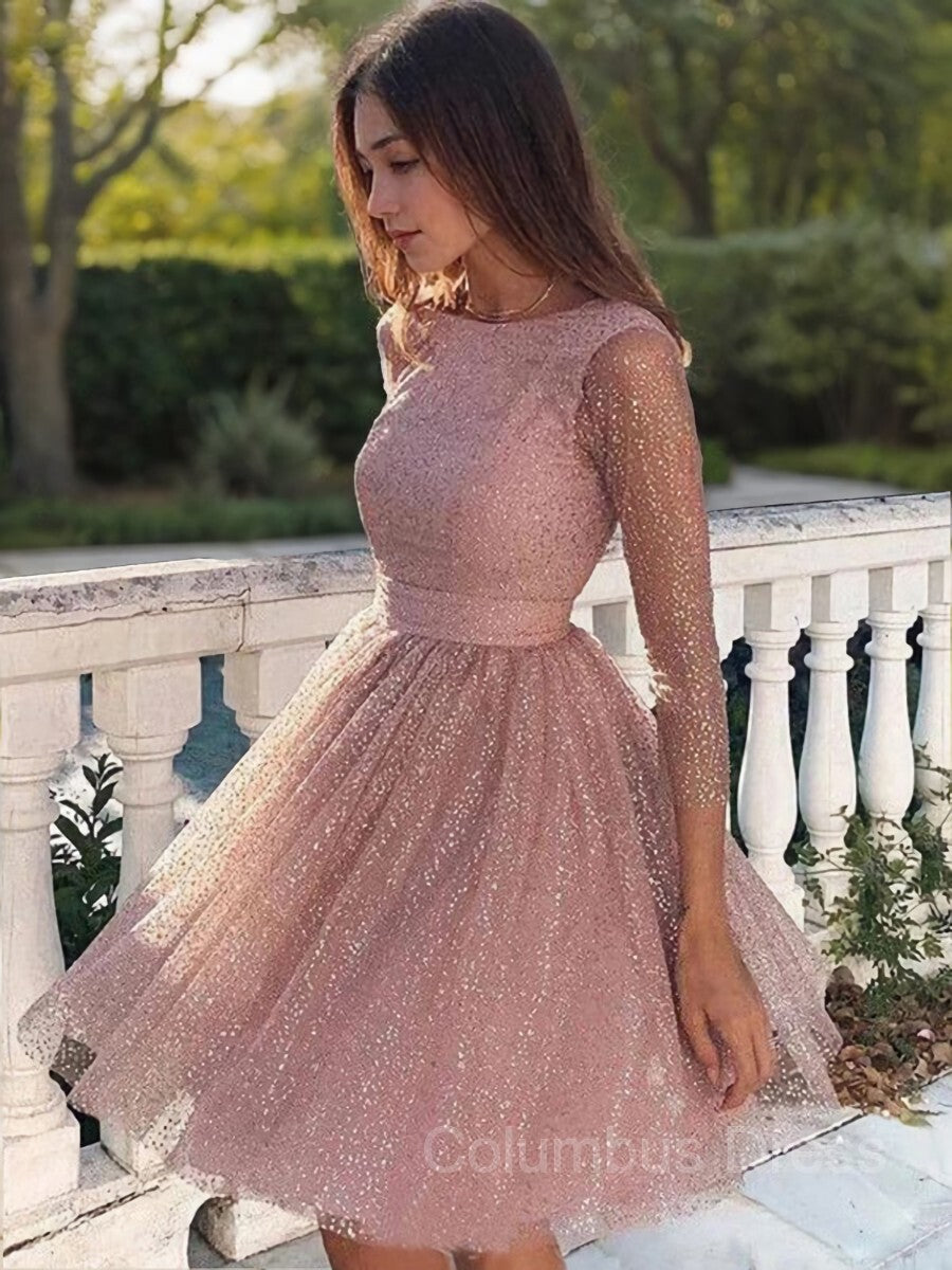 A-Line/Princess Scoop Short/Mini Sequins Corset Homecoming Dresses outfit, Party Dresses And Jumpsuits