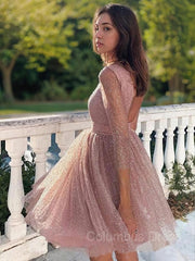 A-Line/Princess Scoop Short/Mini Sequins Corset Homecoming Dresses outfit, Party Dress Jumpsuit