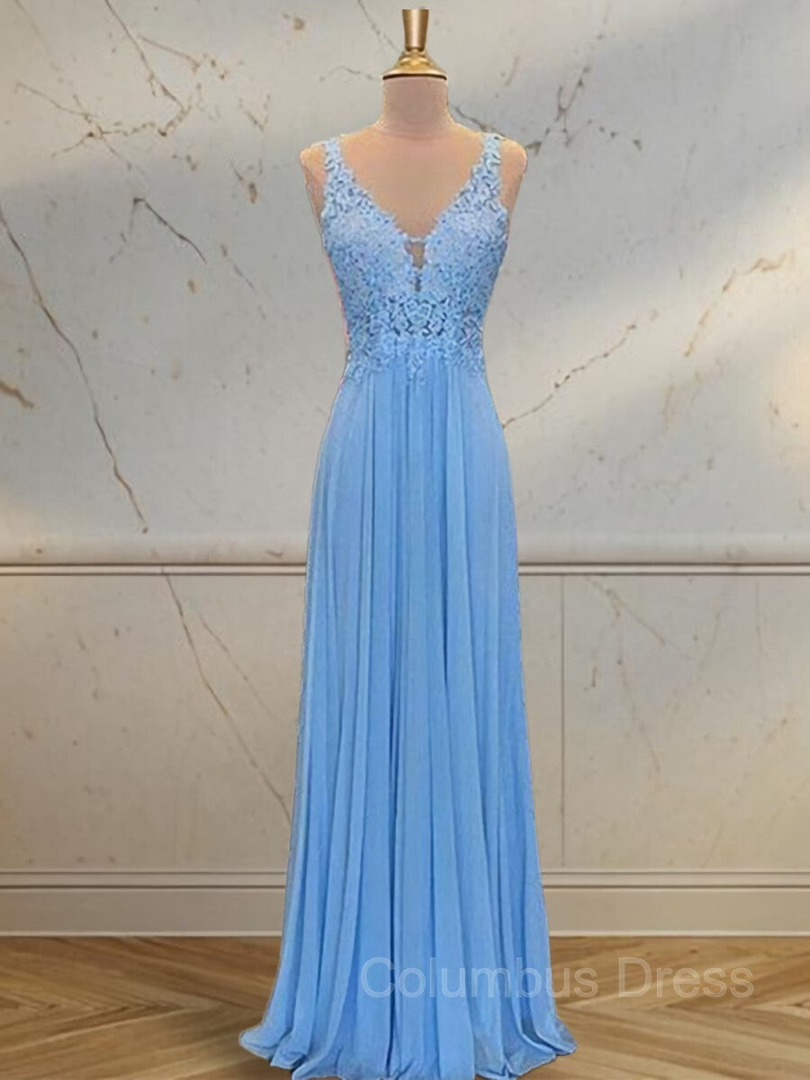 A-Line/Princess Spaghetti Straps Floor-Length Chiffon Corset Prom Dresses With Appliques Lace outfit, Prom Dress Shorts