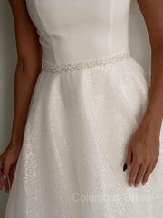 A-Line/Princess Square Chapel Train Corset Wedding Dresses outfit, Wedding Dresses Back