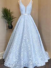 A-Line/Princess Straps Floor-Length Lace Corset Prom Dresses With Appliques Lace outfit, Bridesmaid Dresses Different Styles