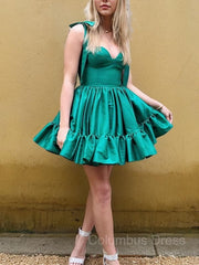 A-Line/Princess Sweetheart Short/Mini Taffeta Corset Homecoming Dresses With Ruffles Gowns, Evening Dresses Ball Gown