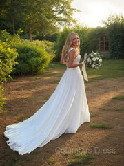 A-Line/Princess Sweetheart Sweep Train Organza Corset Wedding Dresses outfit, Wedding Dress Fabrics