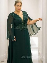 A-Line/Princess V-neck Floor-Length 30D Chiffon Mother of the Bride Dresses With Appliques Lace outfit, Party Dress Miami