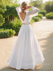 A-line/Princess V-neck Floor-Length Chiffon Corset Wedding Dress outfit, Wedding Dresses Trends