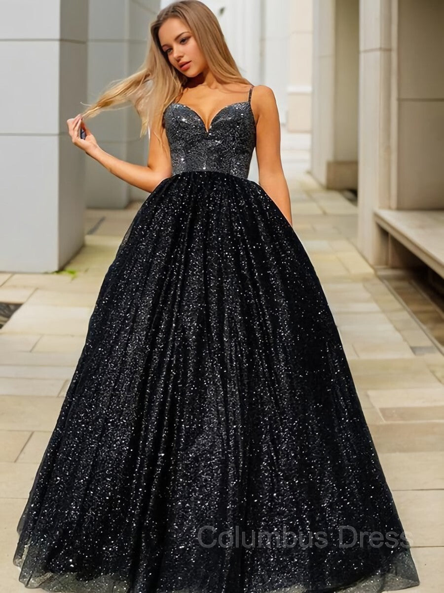 A-Line/Princess V-neck Floor-Length Corset Prom Dresses outfit, Party Dress Dress Up