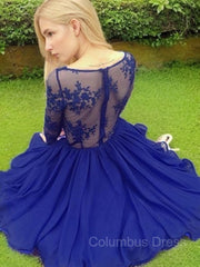 A-Line/Princess V-neck Short/Mini Chiffon Corset Homecoming Dresses outfit, Bridesmaid Dresses Website