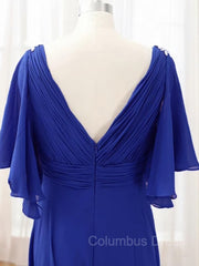 A-Line/Princess V-neck Sweep Train Chiffon Mother of the Bride Dresses With Beading outfit, Homecoming Dress Boutiques