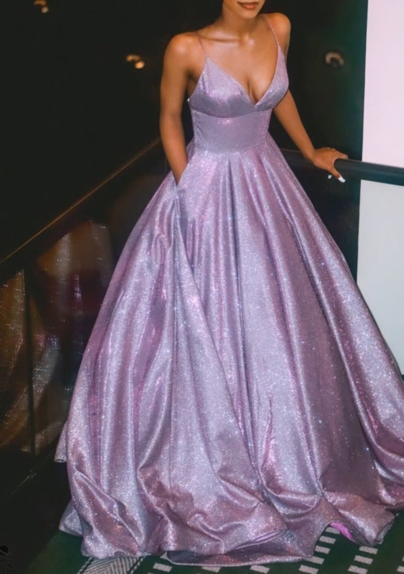 A line Corset Prom evening dress ,purple fashion gown outfits, Formal Dresses Classy