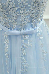 A Line Round Neck Lace Blue Short Corset Prom Dress, Short Blue Lace Corset Formal Graduation Corset Homecoming Dress outfit, 13 Th Grade Dance Dress