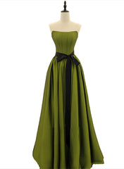A-line Satin Green Long Party Dress Corset Formal Dress, Green Long Evening Dress Corset Prom Dress outfits, Bridesmaids Dresses Short
