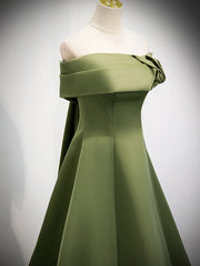 A-Line Satin Green Long Corset Prom Dress, Green Corset Formal Dress outfit, Prom Dress Outfits