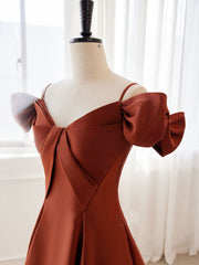 A-Line Satin Orange Long Corset Prom Dresses, Orange Long Corset Formal Dress outfit, Prom Dresses 2028