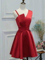 A Line Short Red Corset Prom Dresses, Short Red Graduation Corset Homecoming Dresses outfit, Formal Dress Elegant