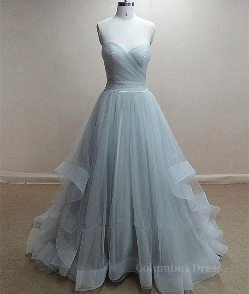 A-Line Sweetheart Neck Grey Corset Prom Dresses, Corset Formal Dresses, Grey Corset Wedding Dresses outfit, Wedding Dresses Mermaid