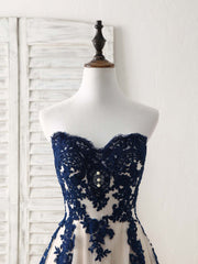 A-Line Sweetheart Tulle Lace Applique Long Corset Prom Dress, Corset Bridesmaid Dress outfit, Bridesmaid Dress Design