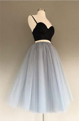 A Line Two Piece Corset Homecoming Dresses Short Tulle Corset Prom Gowns outfits, Prom Dresses Patterned