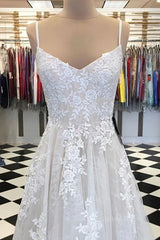 A Line V Neck Lace Appliques White Corset Prom Dress Corset Wedding Dress, White Lace Corset Formal Dress, White Evening Dress outfit, Wedding Dresses Under 300