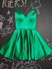 A Line V Neck Short Green Corset Prom Dresses, Short Green V Neck Corset Formal Corset Homecoming Dresses outfit, Prom Dress Two Pieces