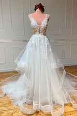 A Line V Neck White Lace Long Corset Prom Dress, White Lace Corset Wedding Dress, White Corset Formal Evening Dress outfit, Wedding Dresses Short