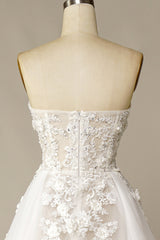 A Line Corset Wedding Dress with Appliques Gowns, Wedding Dress Fitting