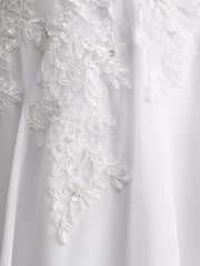 Appliques V-Neck Lace-Up Chiffon Corset Wedding Dresses outfit, Wedding Dress Fashion