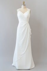 Awesome Long Sheath Lace Chiffon Backless Corset Wedding Dress outfit, Wedding Dresses Uk