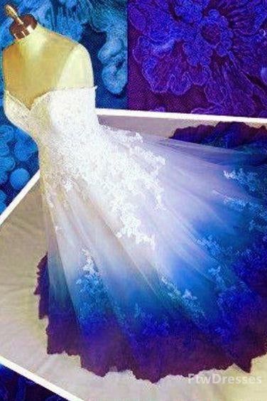 ball gown ombre Corset Prom dresses sweetheart strapless evening dresses blue applique Corset Formal dresses long Corset Prom dresses outfit, Party Dresses Outfits