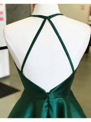 Backless Dark Green Short Corset Prom Dresses, Short Dark Green Corset Formal Corset Homecoming Dresses outfit, Formal Dresses Cheap