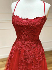 Backless Red Lace Corset Prom Dresses, Open Back Red Lace Corset Formal Evening Dresses outfit, Formal Dresses Online