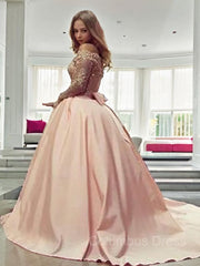 Ball Gown Off-the-Shoulder Court Train Satin Corset Prom Dresses With Bow outfit, Bridesmaids Dresses On Sale
