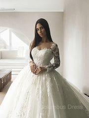 Ball Gown Scoop Court Train Tulle Corset Wedding Dresses With Appliques Lace outfit, Wedding Dress Inspired