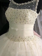 Ball Gown Scoop Floor-Length Tulle Corset Wedding Dresses With Beading outfit, Wedding Dress Southern