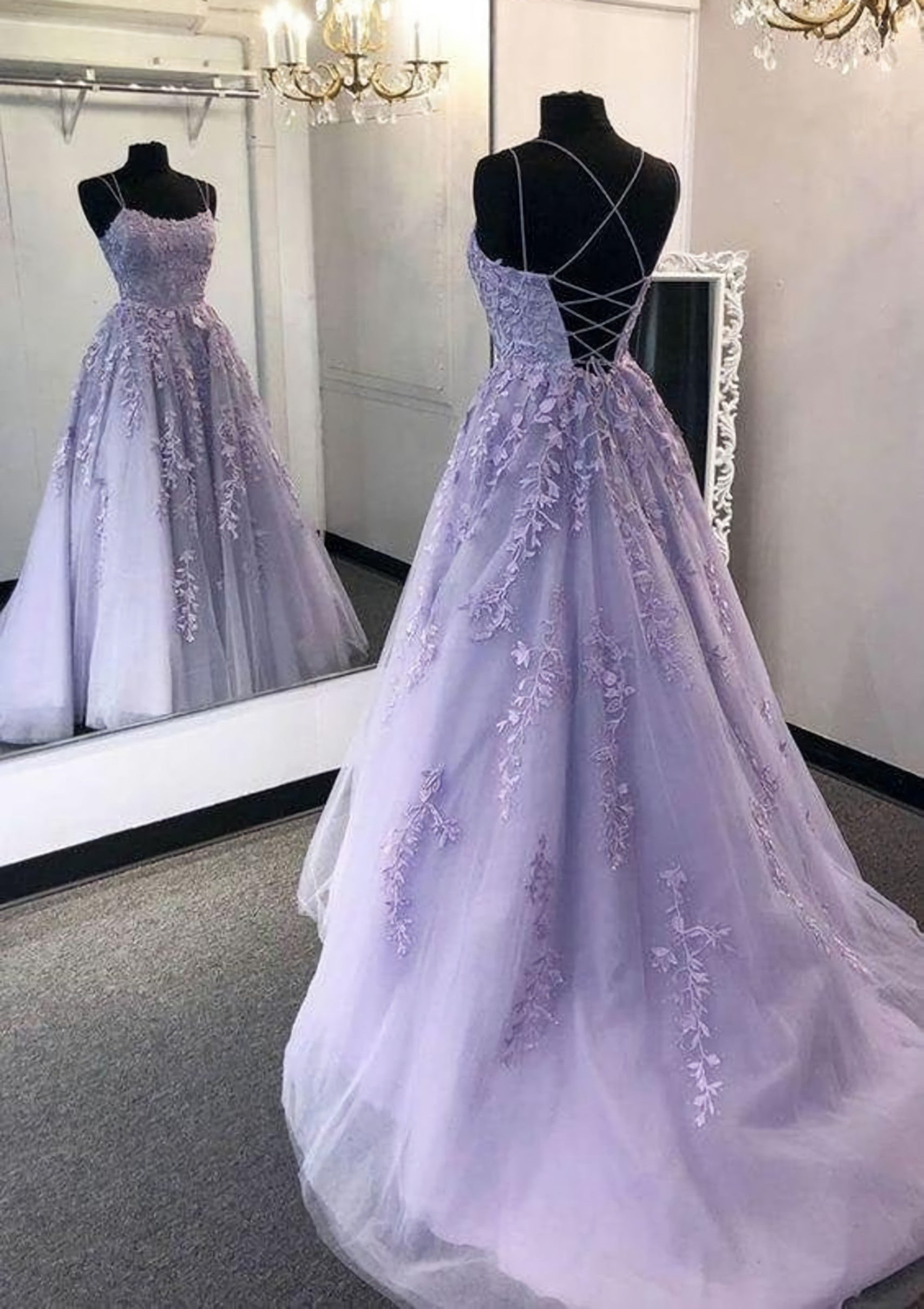 Ball Gown Scoop Neck Long/Floor-Length Tulle Corset Prom Dress outfits, Evening Dresses Fitted
