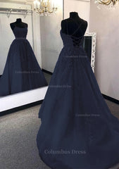 Ball Gown Scoop Neck Long/Floor-Length Tulle Corset Prom Dress outfits, Evening Dress Style