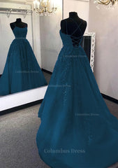 Ball Gown Scoop Neck Long/Floor-Length Tulle Corset Prom Dress outfits, Evening Dress Styles