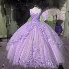 Ball Gown Sweet 16 Dress Princess Quinceanera Dresses Lace Appliques Sweet 15 Party Corset Prom Corset Ball Gowns outfit, Bridesmaids Dresses Purple