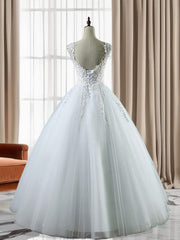 Ball-Gown Sweetheart Applique Floor-Length Tulle Corset Wedding Dress outfit, Wedding Dresses Ideas