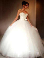 Ball Gown Sweetheart Floor-Length Tulle Corset Wedding Dresses With Bow outfit, Wedding Dress Tulle Lace