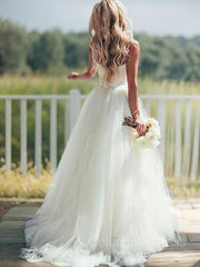 Ball Gown Sweetheart Sweep Train Tulle Corset Wedding Dresses outfit, Wedding Dress And Shoes