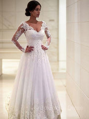 Ball Gown V-neck Court Train Tulle Corset Wedding Dresses With Appliques Lace outfit, Wedding Dress Bride