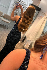 Beading Deep V-neck Mermaid Corset Prom Dress outfits, Beading Deep V-neck Mermaid Prom Dress